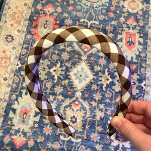 Brown and White Checkered Headband